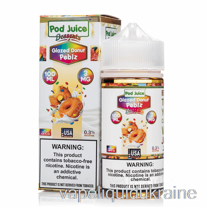 Vape Liquid Ukraine Glazed Donut Peblz - Pod Juice - 100mL 0mg